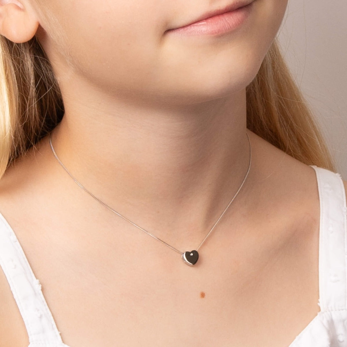 D For Diamond Pass-Through Heart Pendant Charm with Diamond