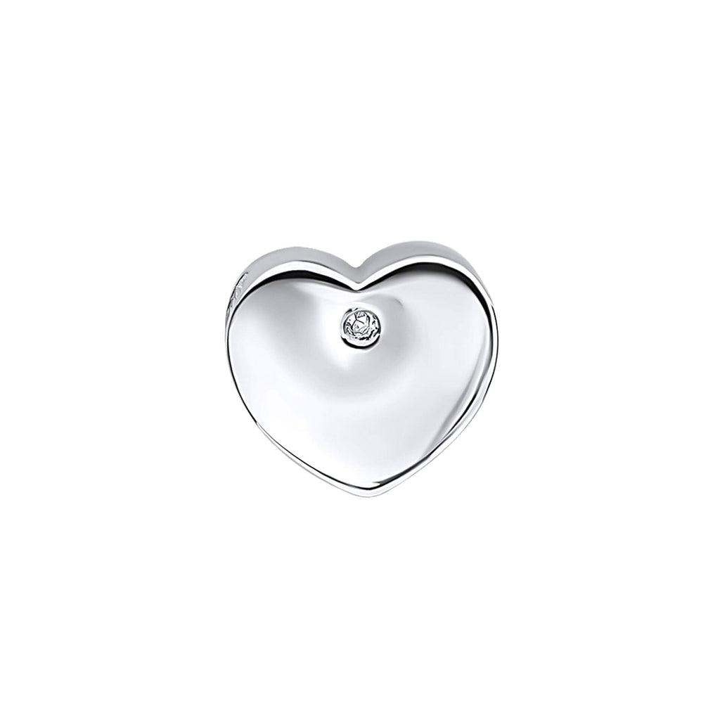 D For Diamond Pass-Through Heart Pendant Charm with Diamond