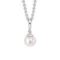 D For Diamond Pearl Drop Pendant with Diamond