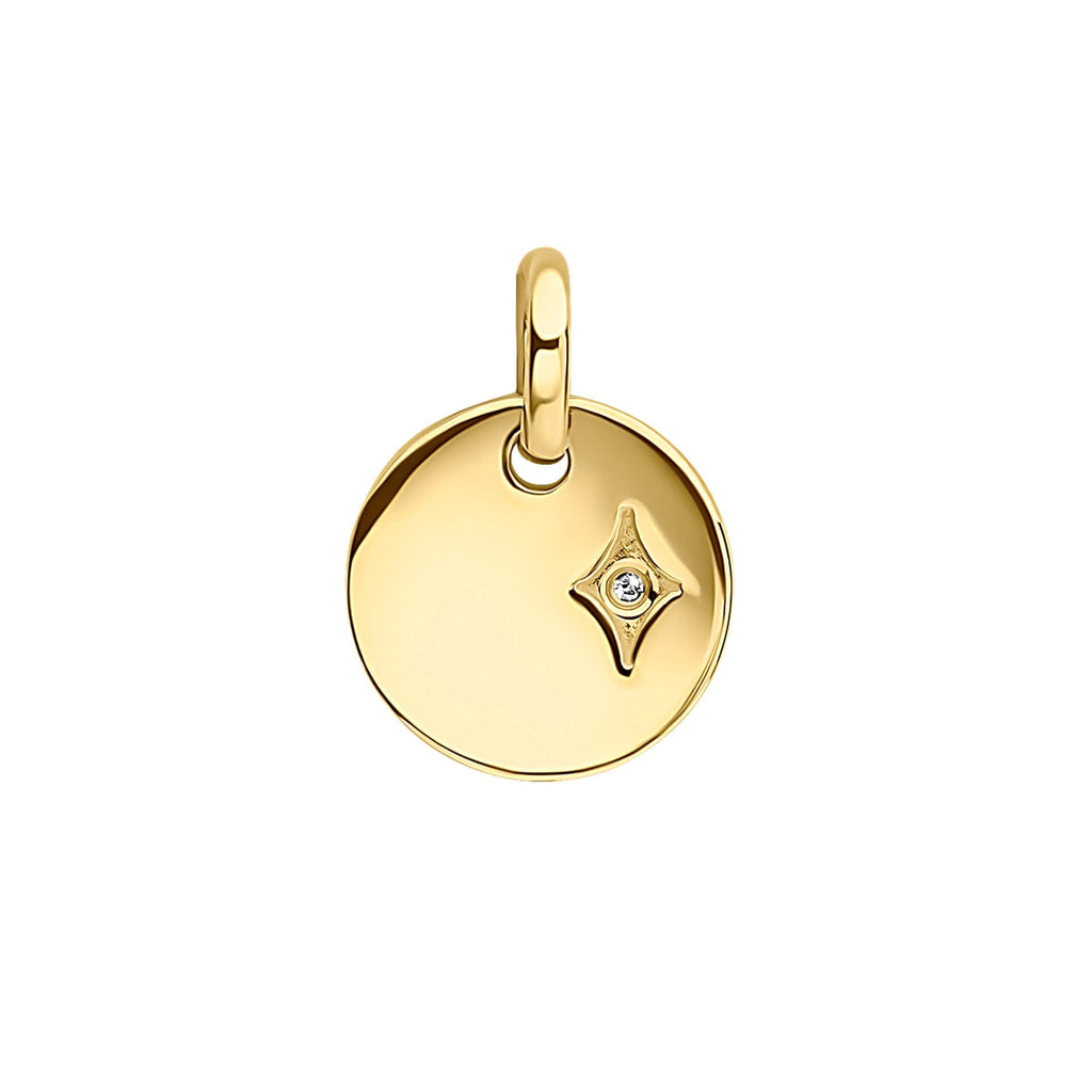 D For Diamond Round Pendant with Diamond Star