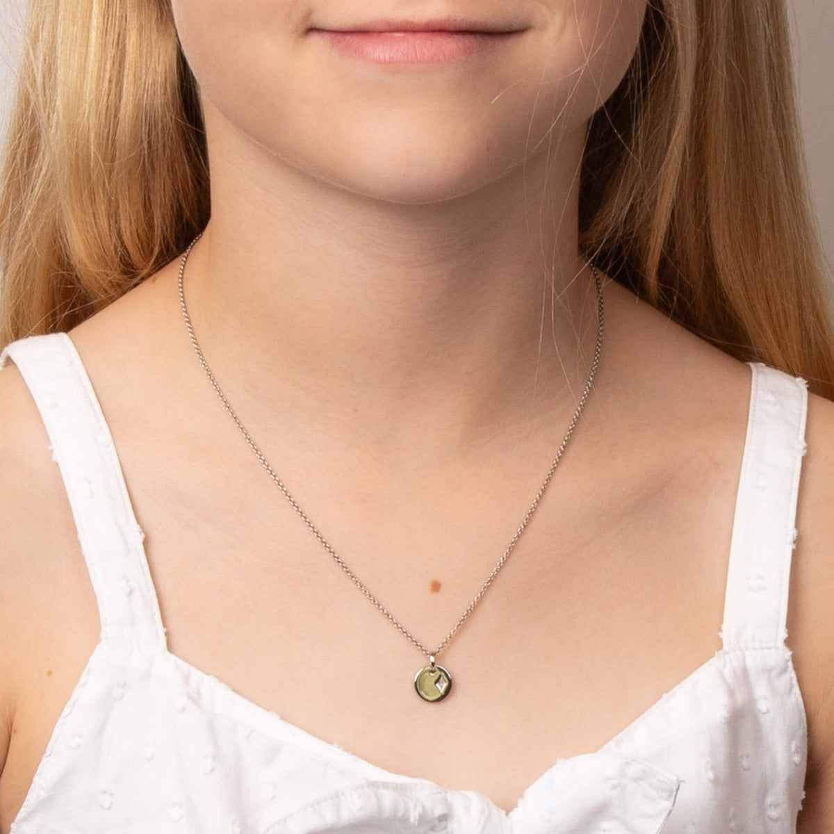 D For Diamond Round Pendant with Diamond Star
