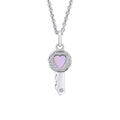 D For Diamond Key Heart Pendant with Diamond