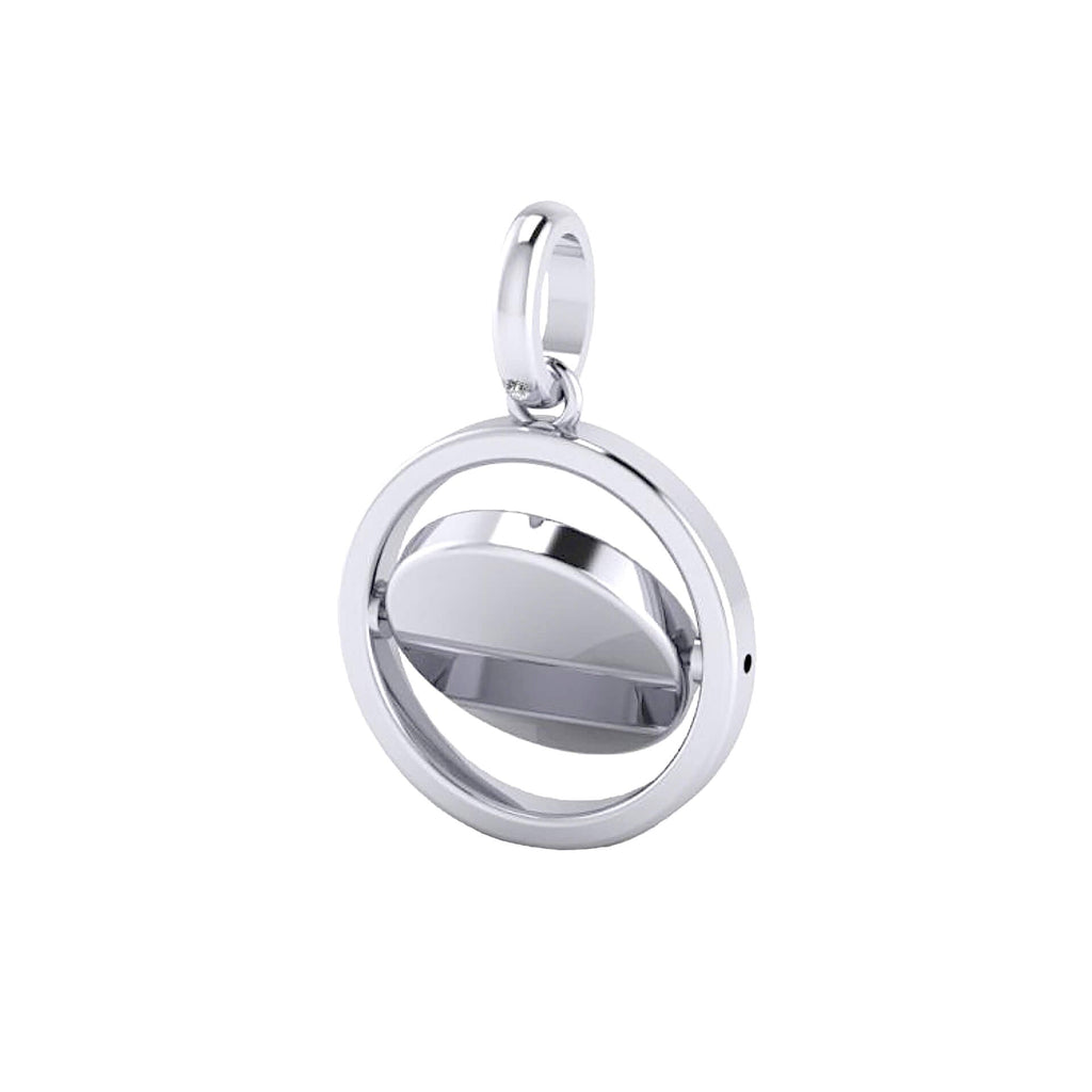 D For Diamond Round Spinner Pendant with Diamond