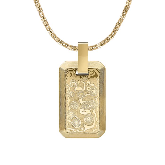 Fred Bennett Damascus Steel Rectangular Pendant