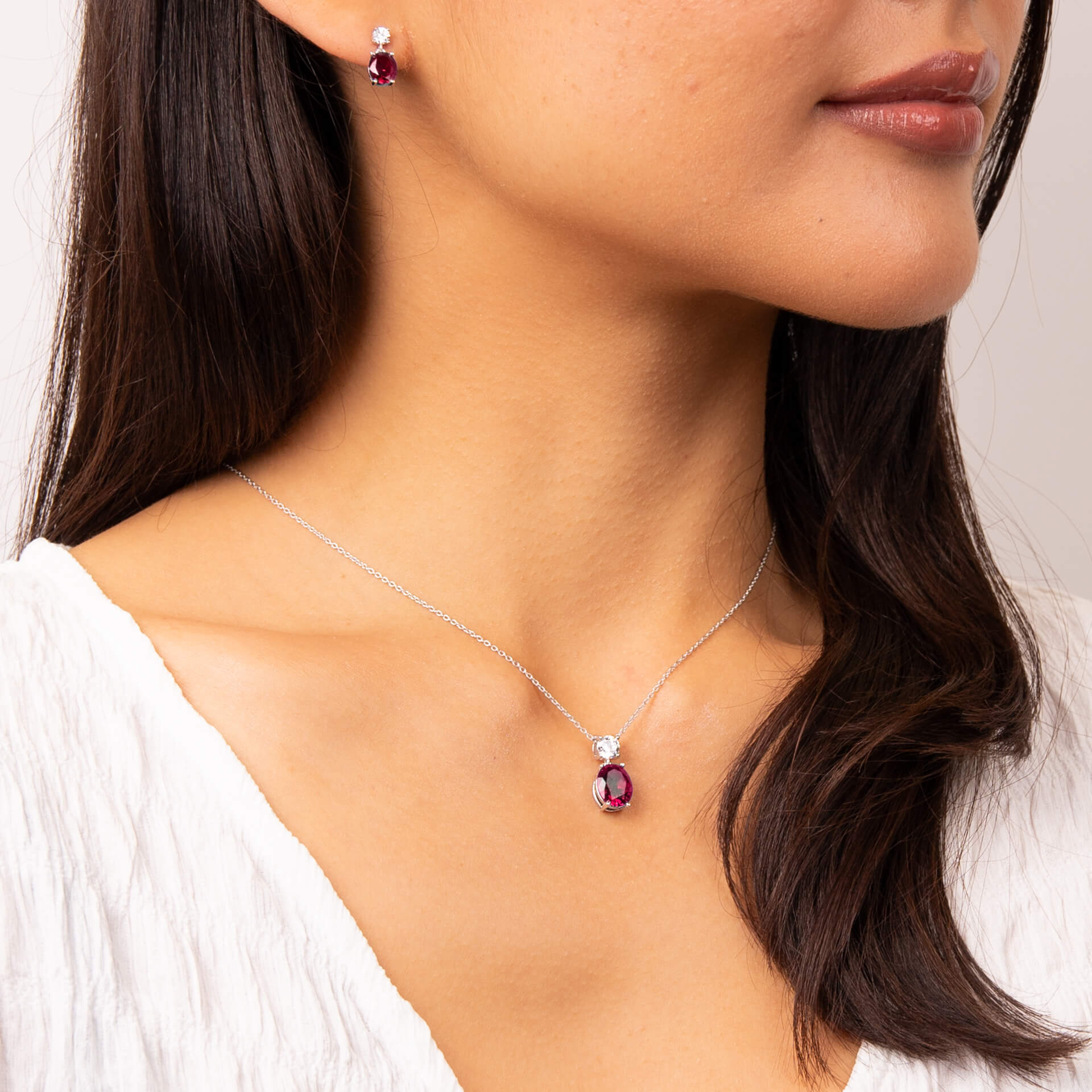 Diamonfire Oval Zirconia Drop Pendant