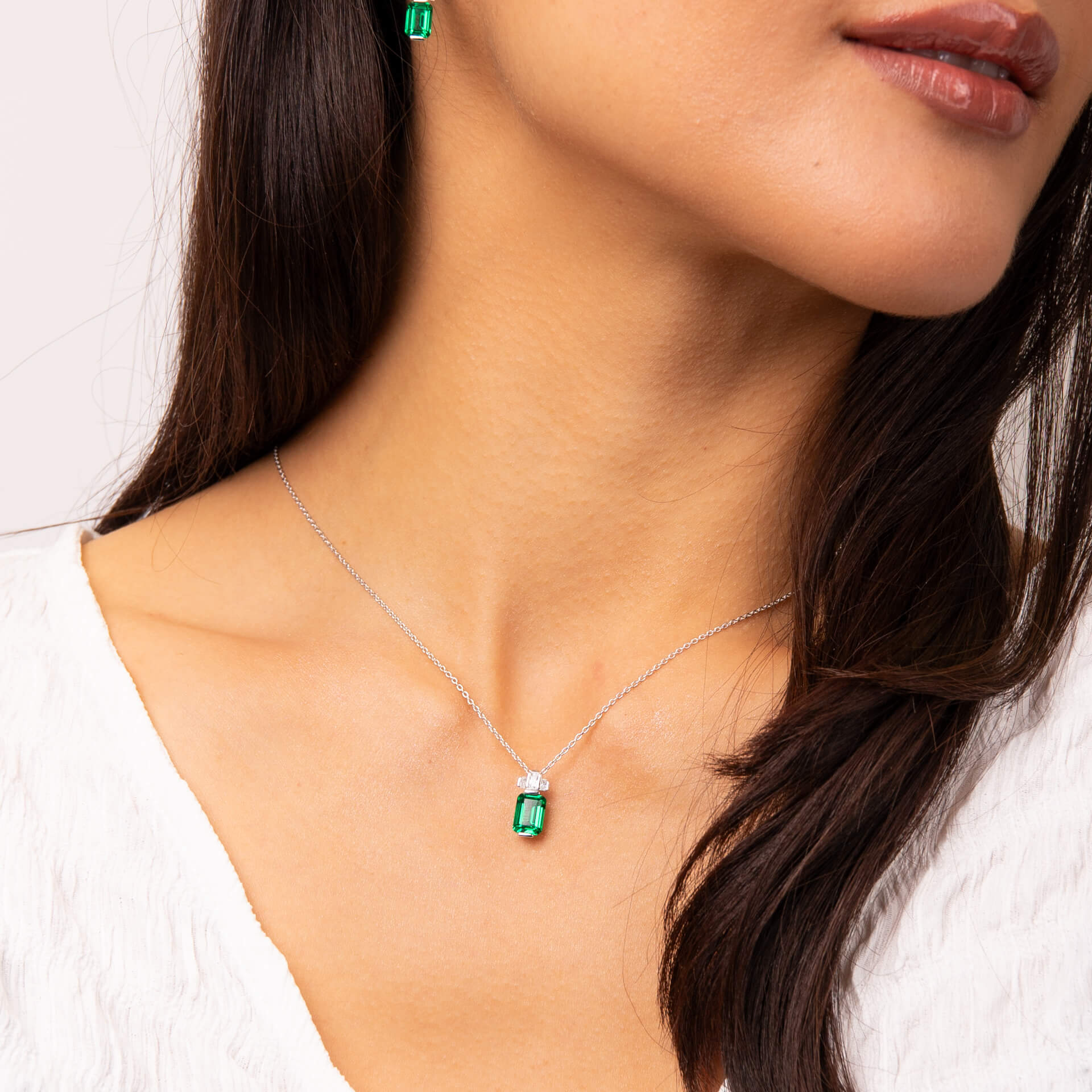 Diamonfire Emerald Cut Zirconia Pendant