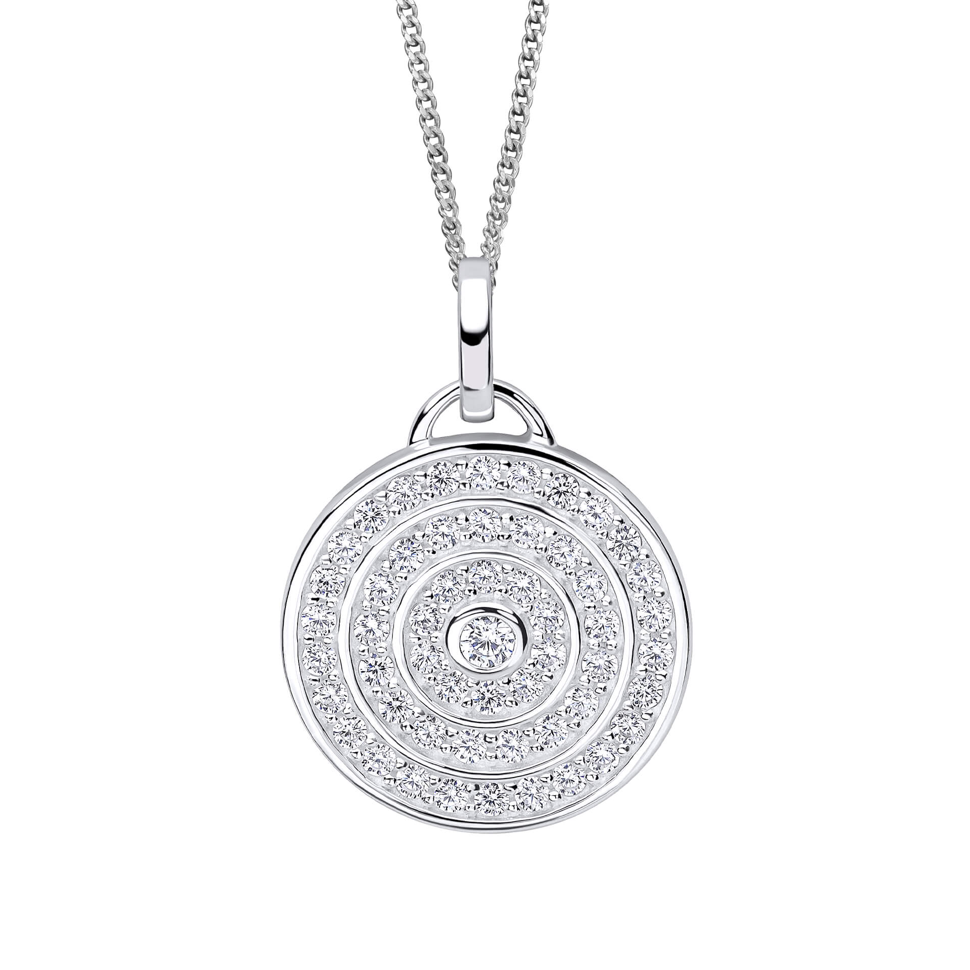 Beginnings Channel Set Circular Pendant