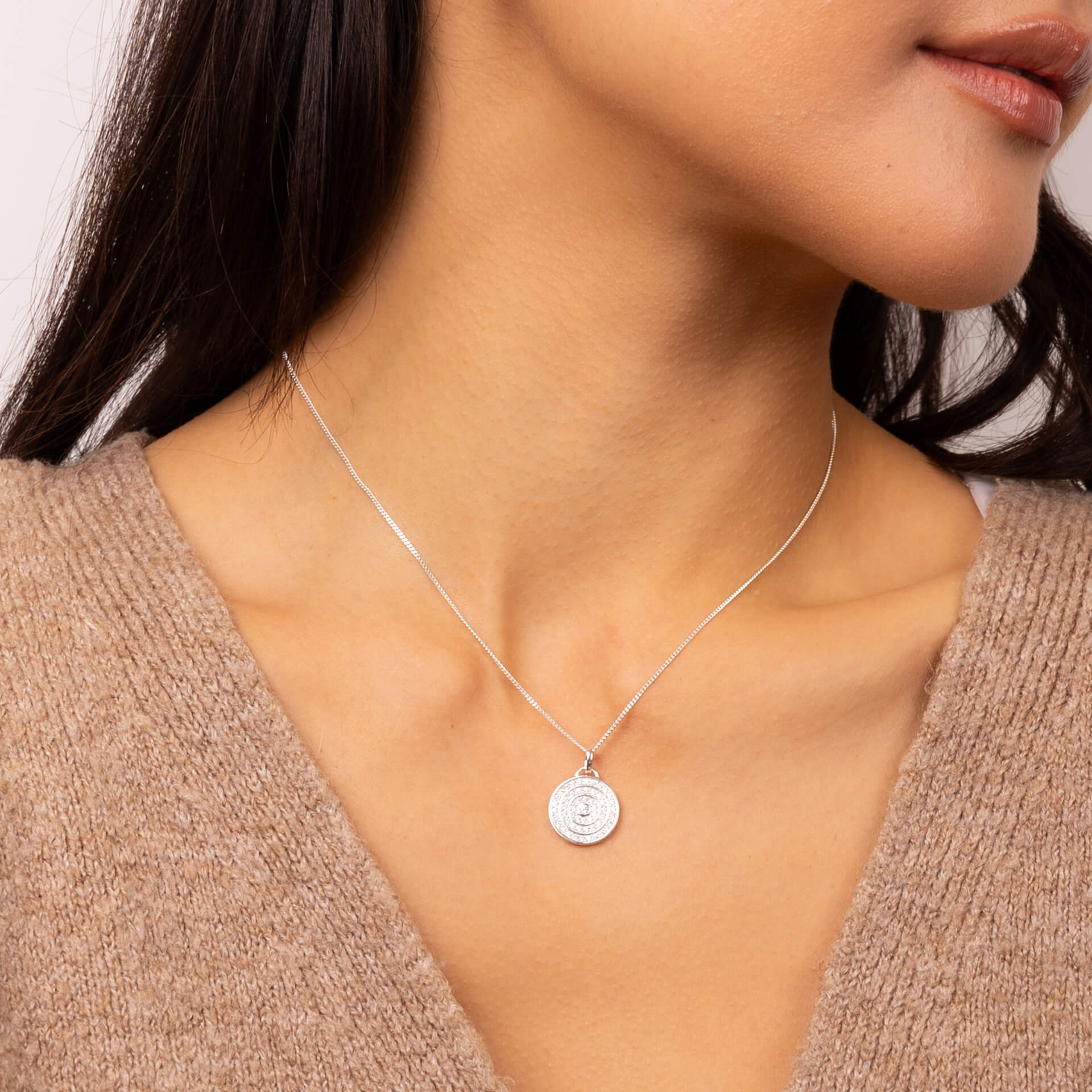 Beginnings Channel Set Circular Pendant