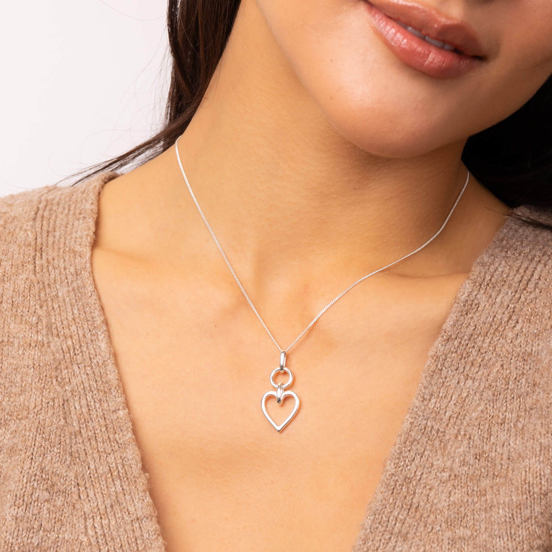 Beginnings Open Heart Drop Pendant