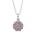 D For Diamond Pink Spinning Flower Pendant with Diamond