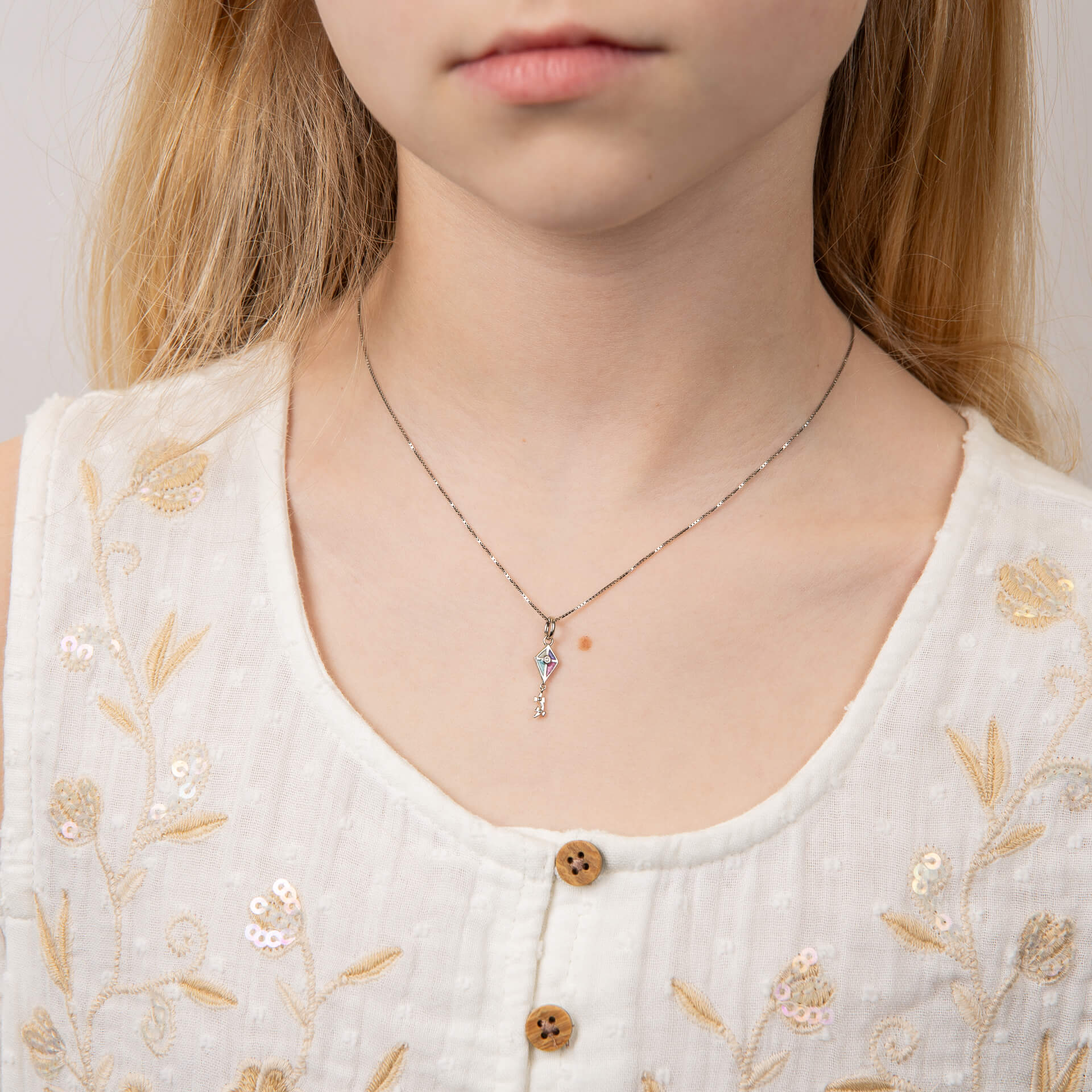 D For Diamond Kite Pendant with Diamond