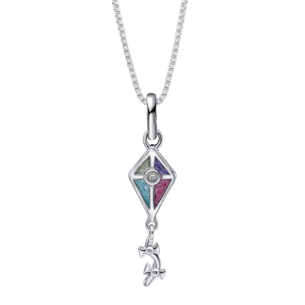 D For Diamond Kite Pendant with Diamond