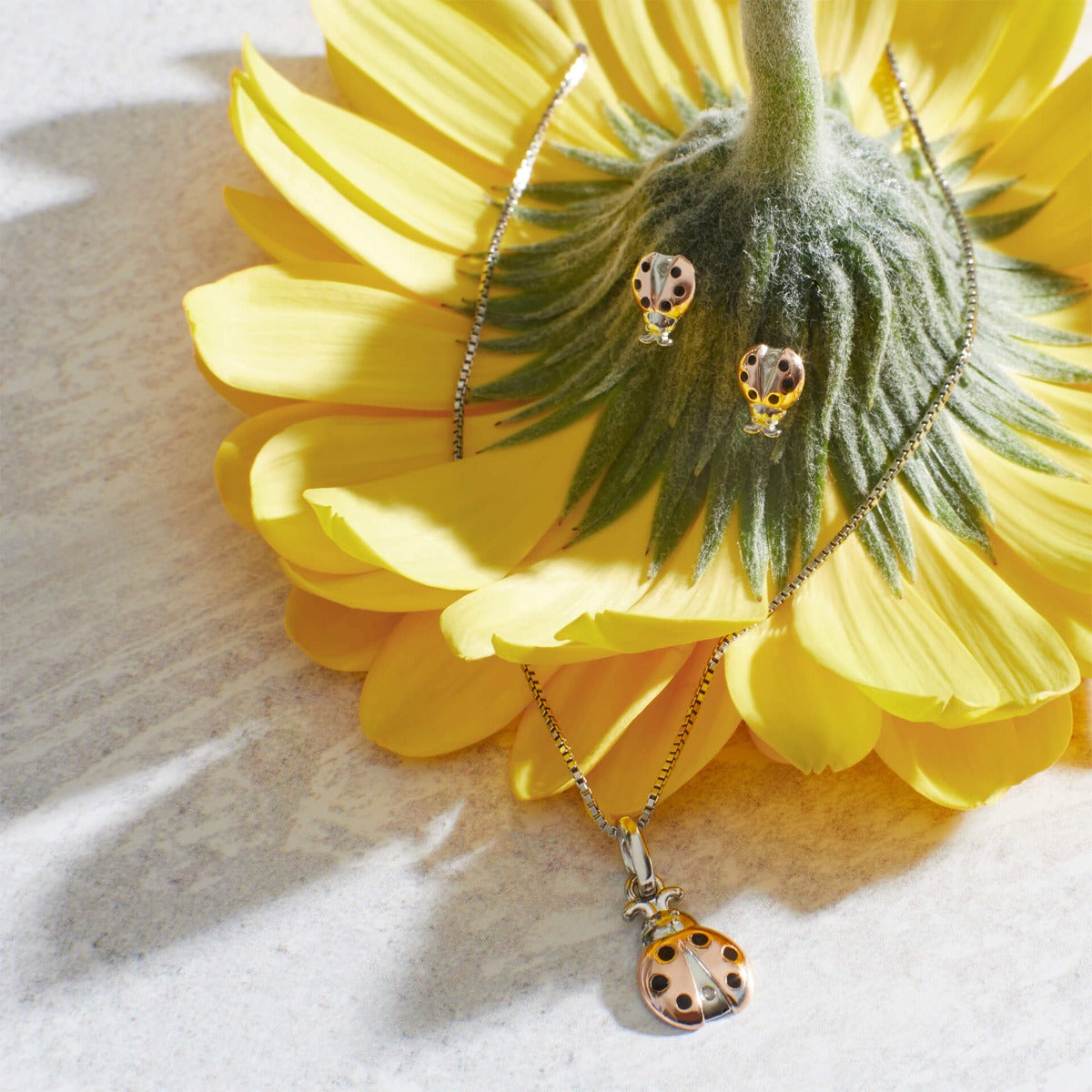 D For Diamond Ladybird Pendant with Diamond