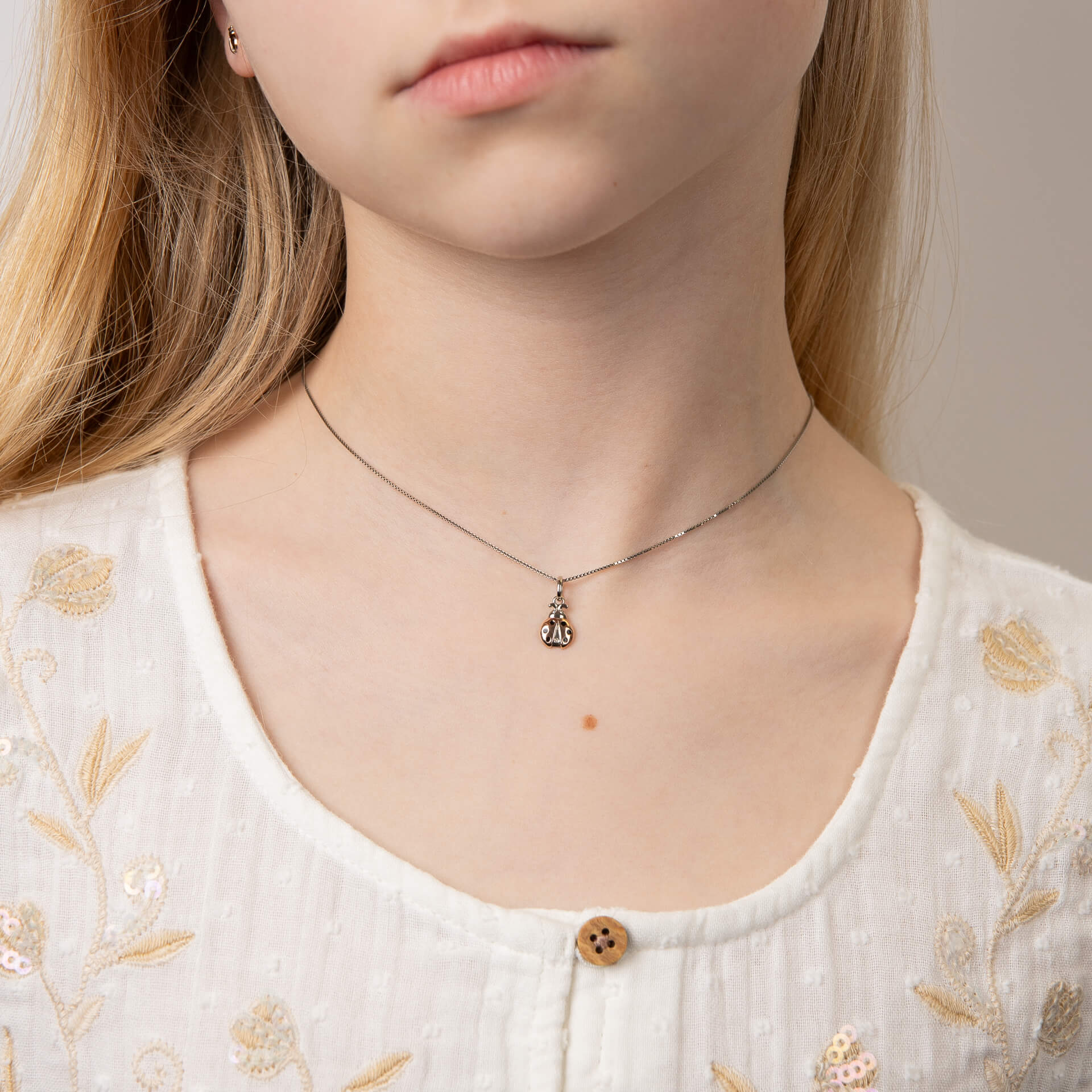 D For Diamond Ladybird Pendant with Diamond