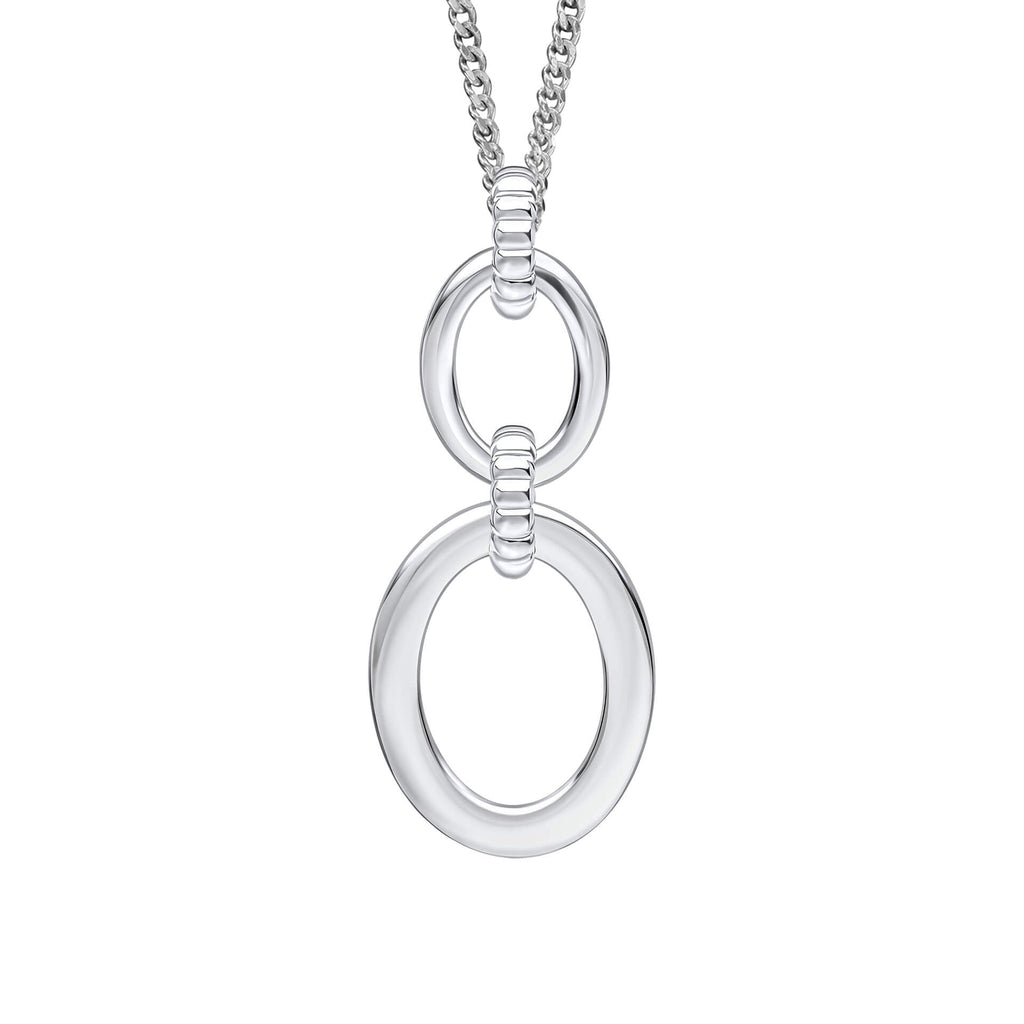 Beginnings Double Oval Drop Pendant with Textured Connection Link