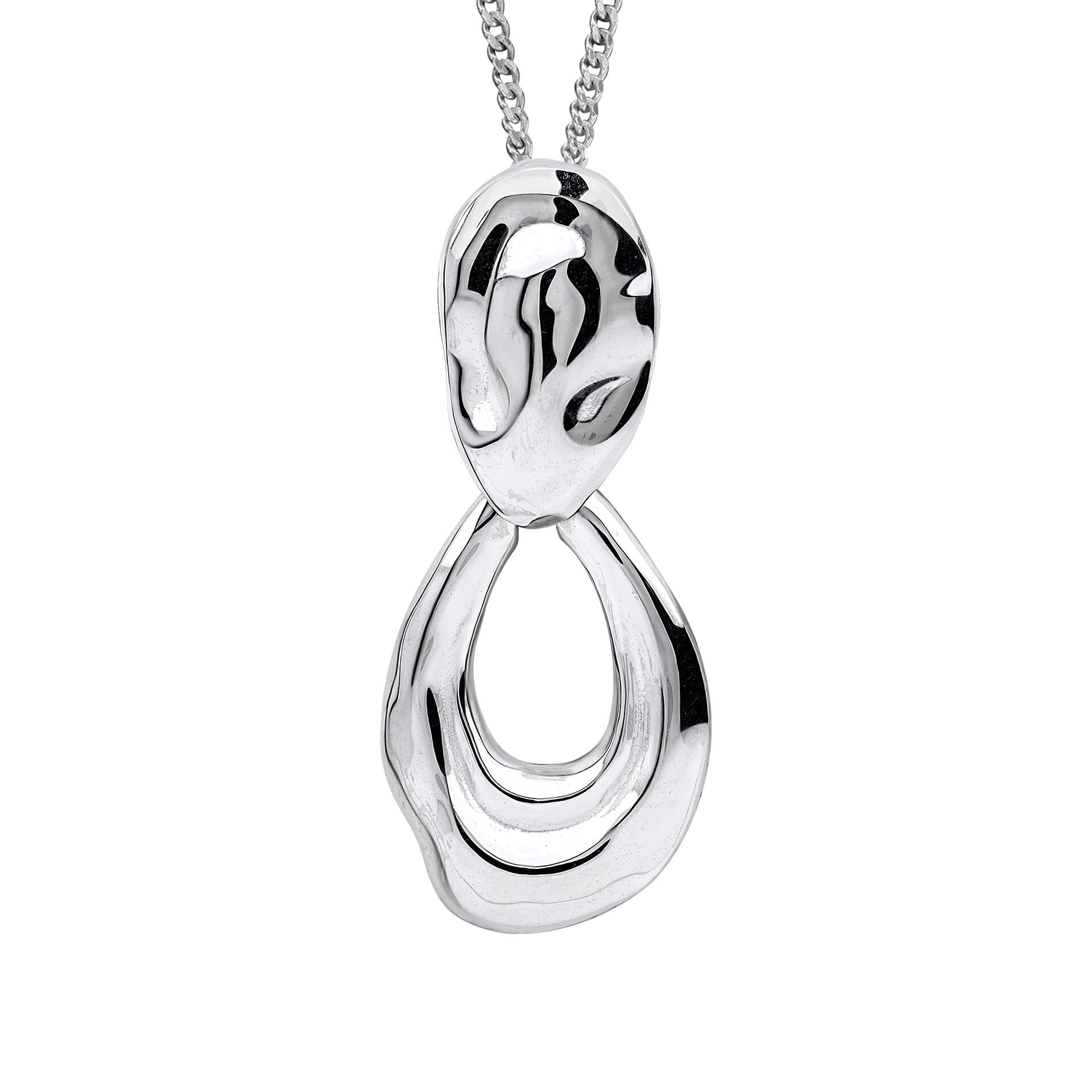 Beginnings Molten Oval Doorknocker Drop Pendant