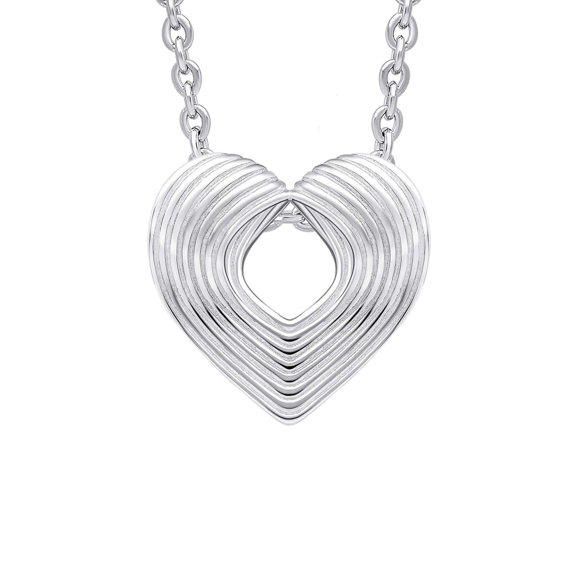 Beginnings Ridged Heart Slider Pendant