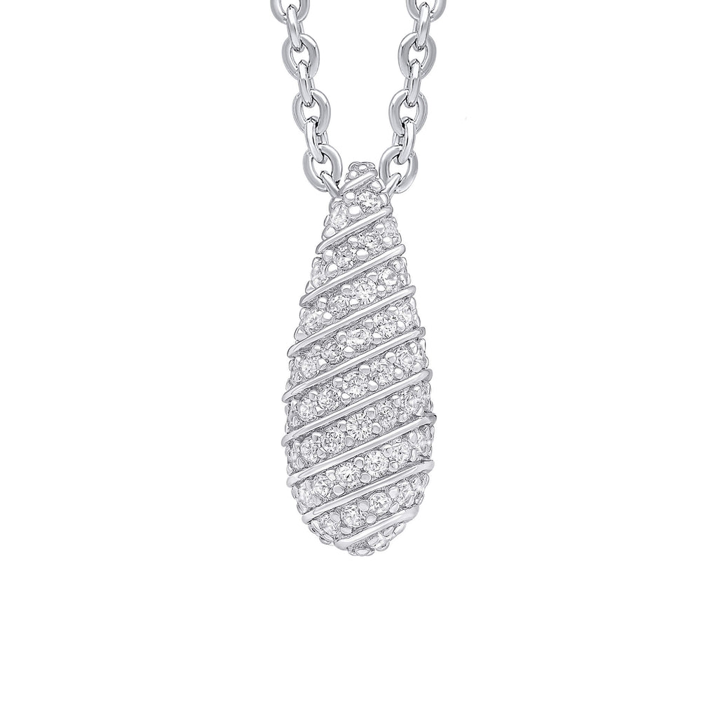 Beginnings Channel Set Droplet Pendant