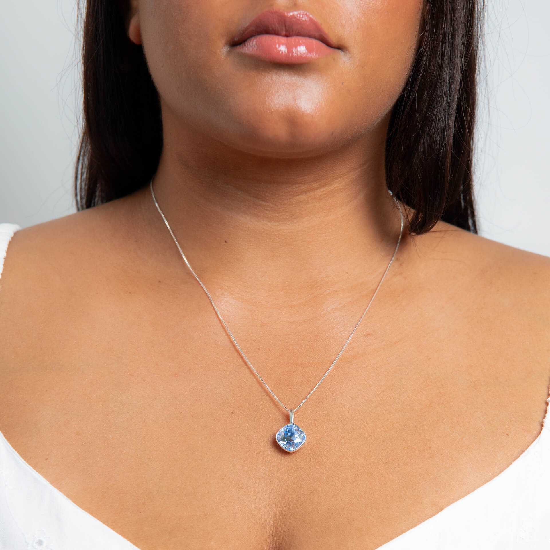 Beginnings Cushion Cut Crystal Pendant