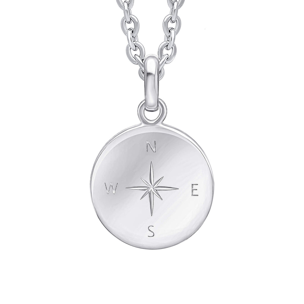 Beginnings Compass Design Disc Pendant