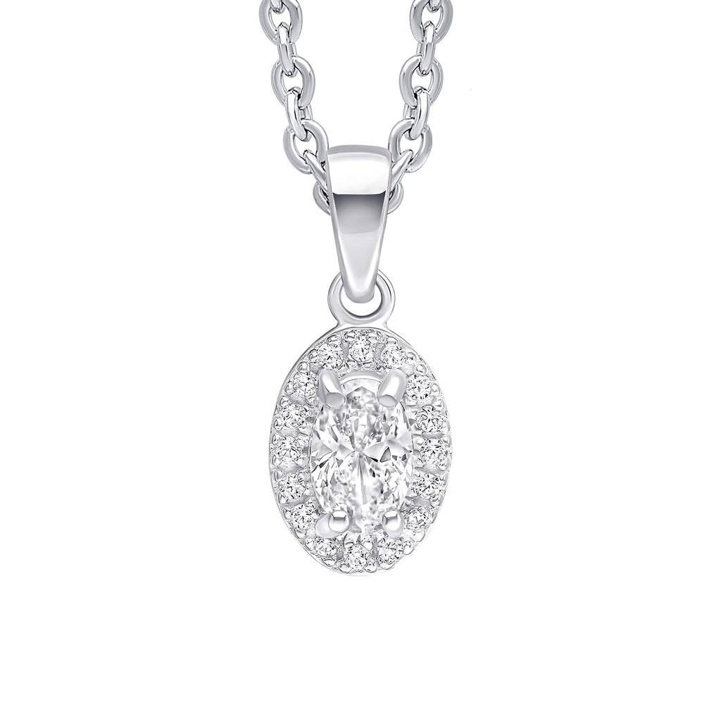 Beginnings Oval Halo Pendant
