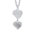 Beginnings Diamond Cut Double Heart Drop Pendant