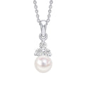 Beginnings Shell Pearl Drop Pendant with Cubic Zirconia