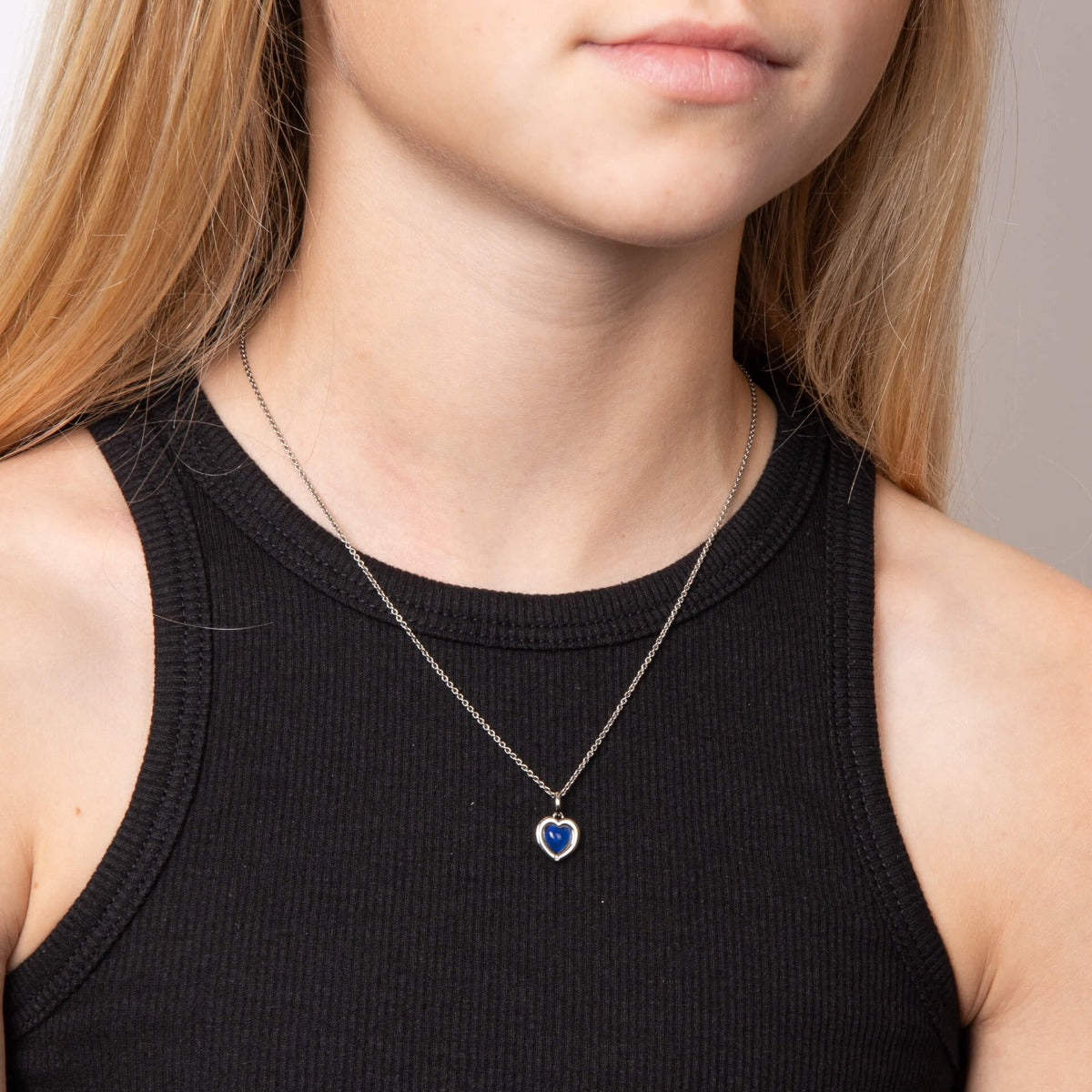 D For Diamond Heart Shape Mood Stone Pendant with Diamond