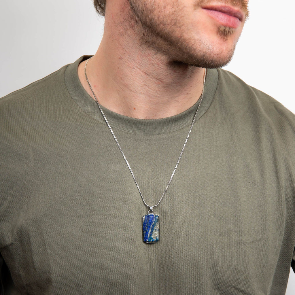 Fred Bennett Lapis Dog Tag Pendant