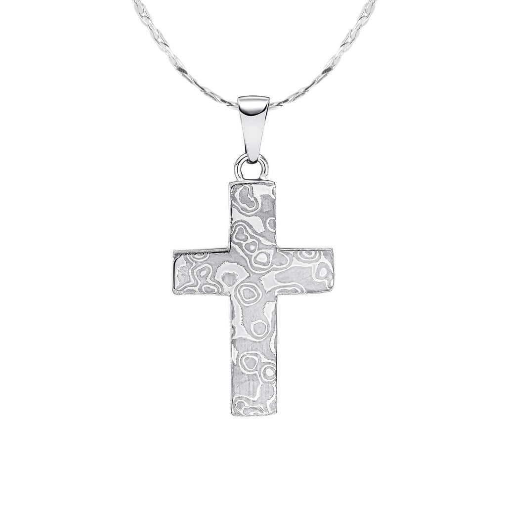 Fred Bennett Damascus Steel Cross Pendant
