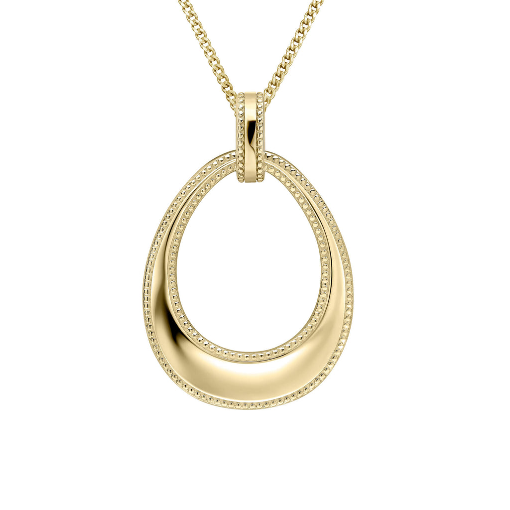 Beginnings Open Teardrop Pendant with Millegrain Edge