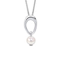 Beginnings Open Organic Oval and Freshwater Pearl Drop Pendant