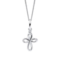 D For Diamond Organic Swirl Cross Pendant with Diamond