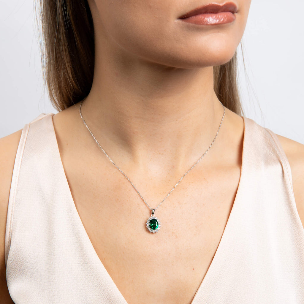 Diamonfire Oval Pendant with Surround