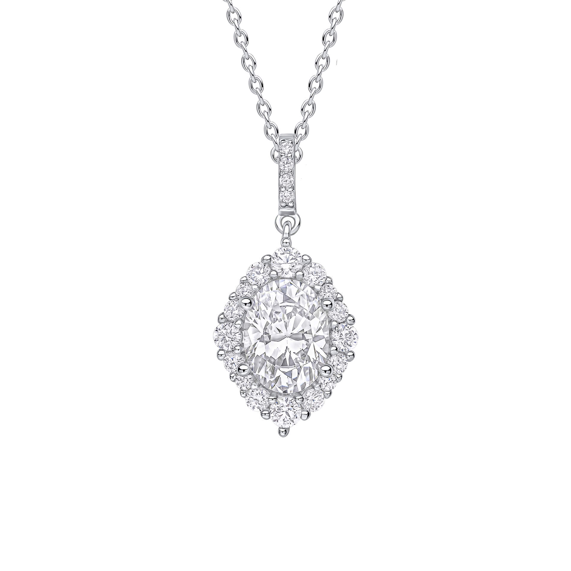 Diamonfire Oval Cluster Pendant