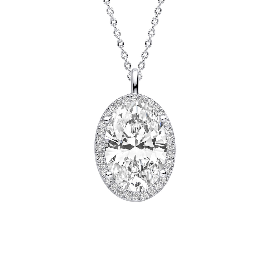 Diamonfire Oval Halo Pendant