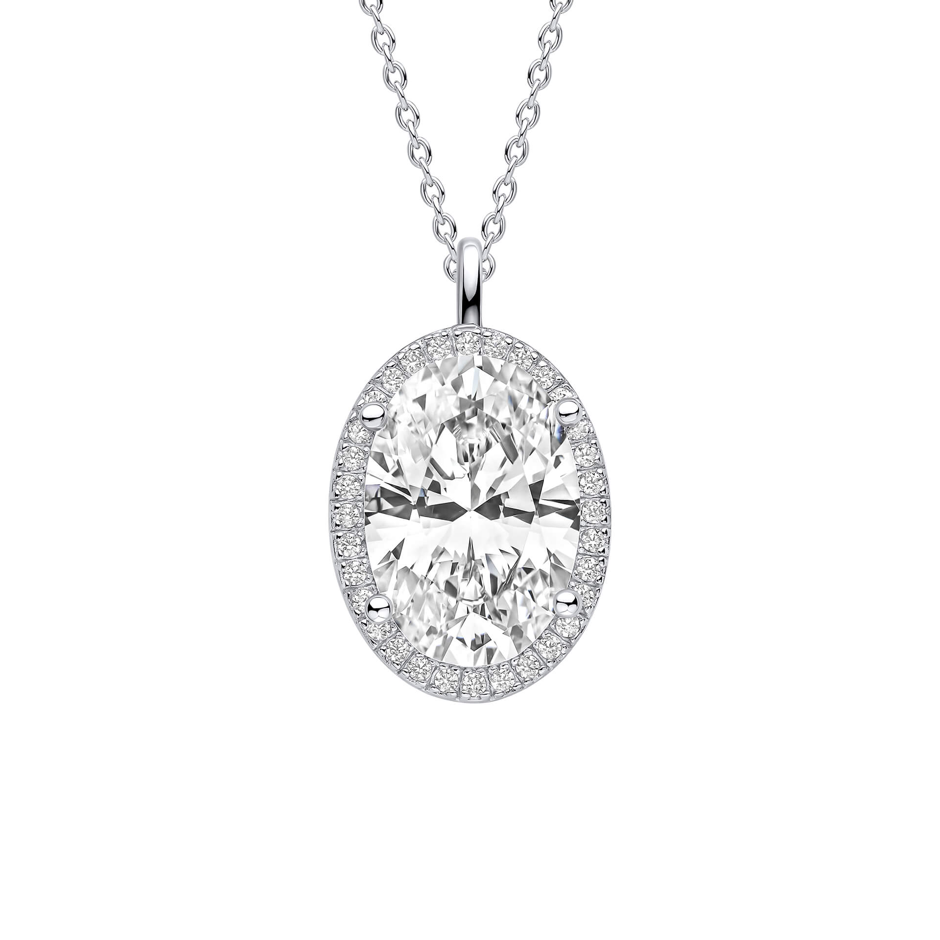 Diamonfire Oval Halo Pendant
