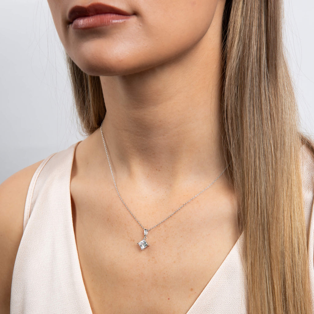 Diamonfire Princess Cut Drop Pendant