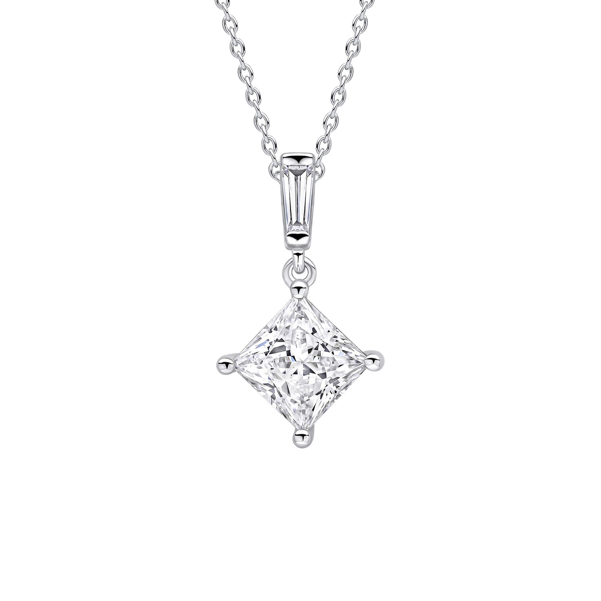 Diamonfire Princess Cut Drop Pendant