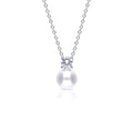 Diamonfire Claw Set Solitaire Zirconia and Shell Pearl Pendant