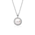 Diamonfire Shell Pearl and Zirconia Halo Pendant