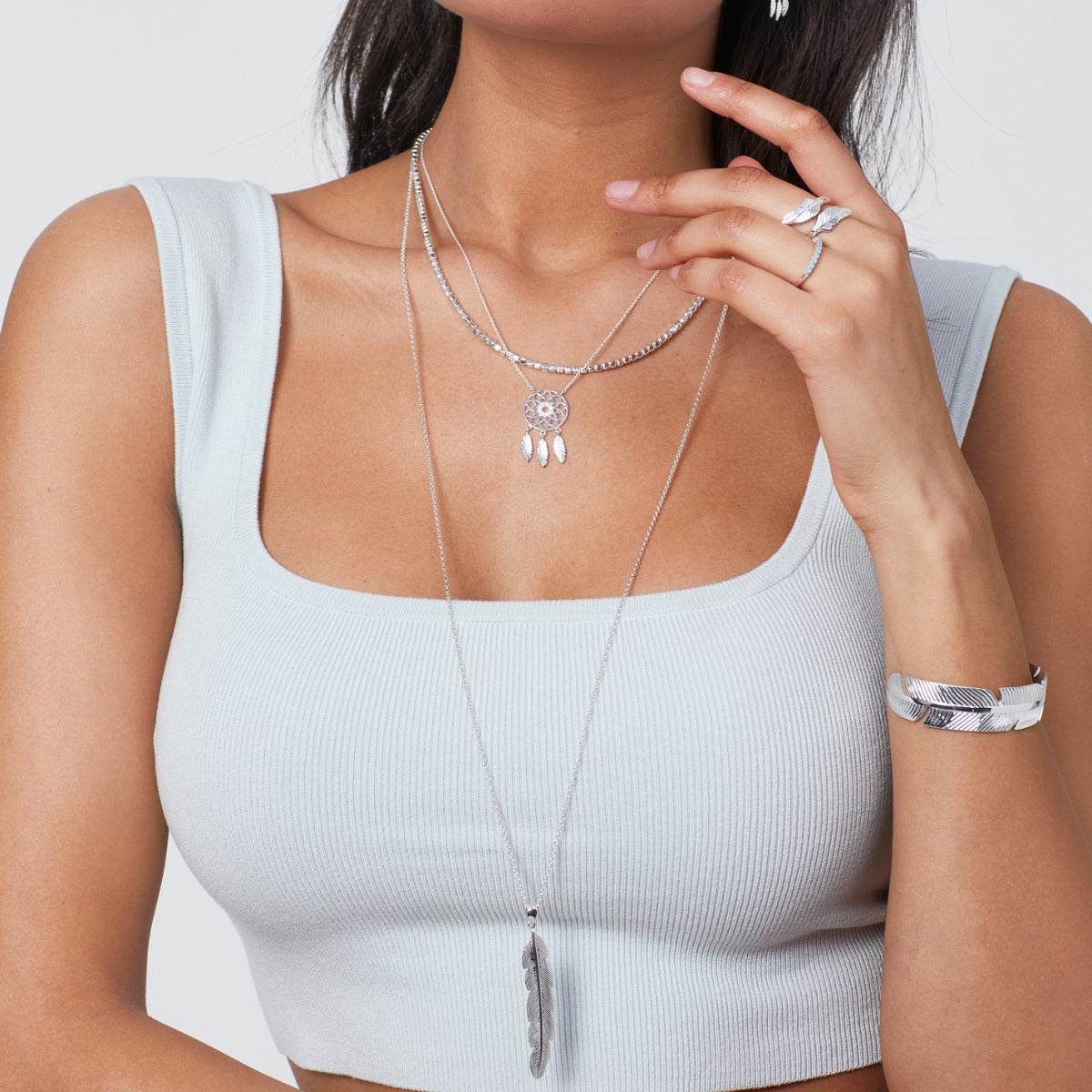 Beginnings Dream Catcher Necklace with Cubic Zirconia
