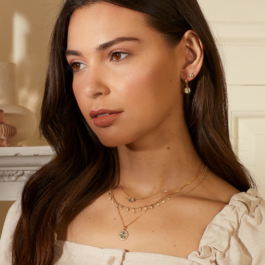 Elements Gold Multi Disc Necklace
