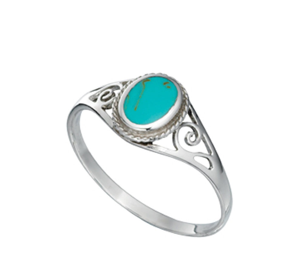 Beginnings Oval Imitation Turquoise Ring