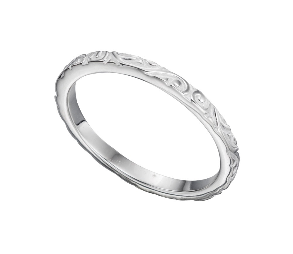 Beginnings Scroll Pattern Band Ring