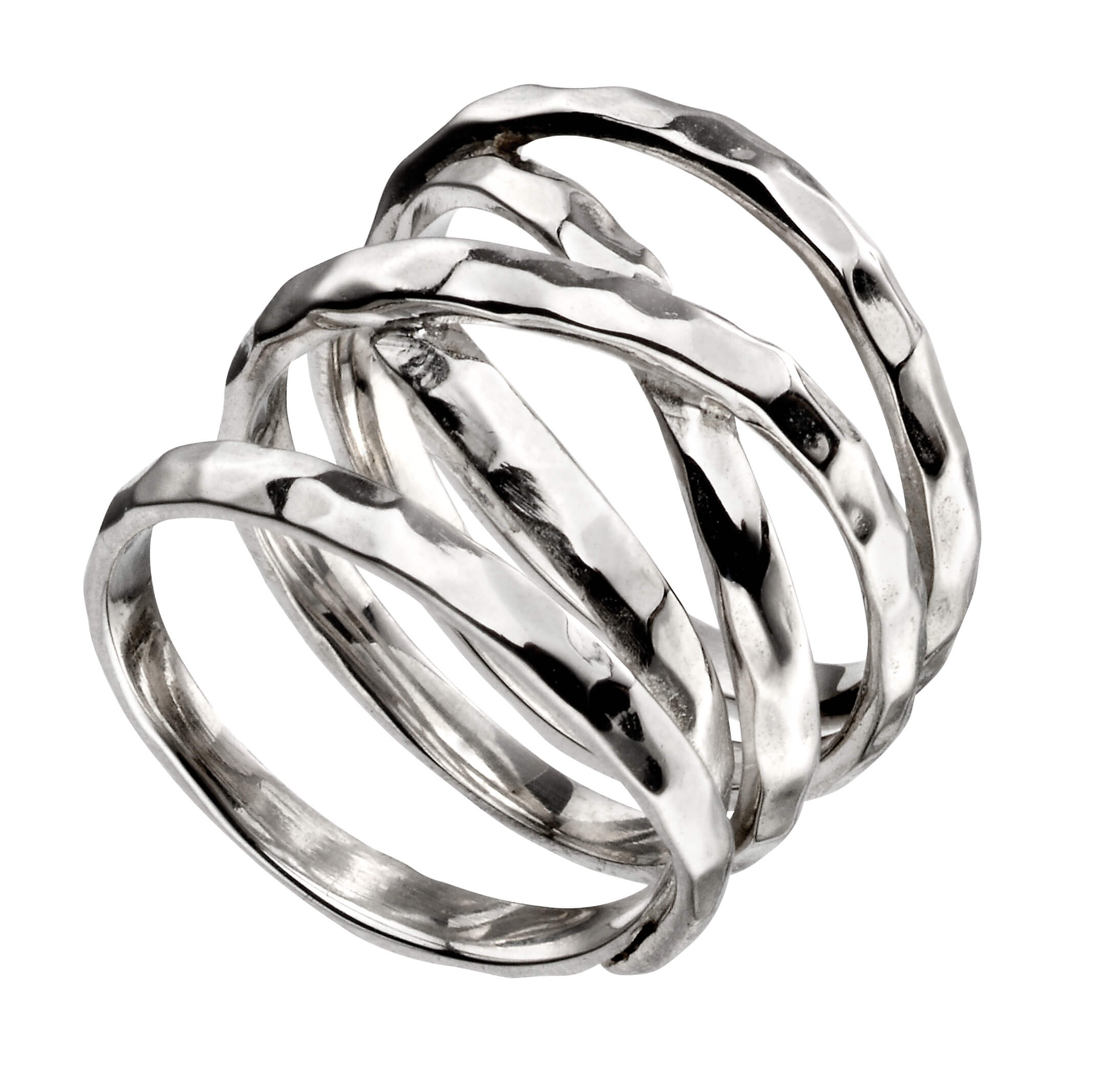 Beginnings Hammered Wide Wrap Ring