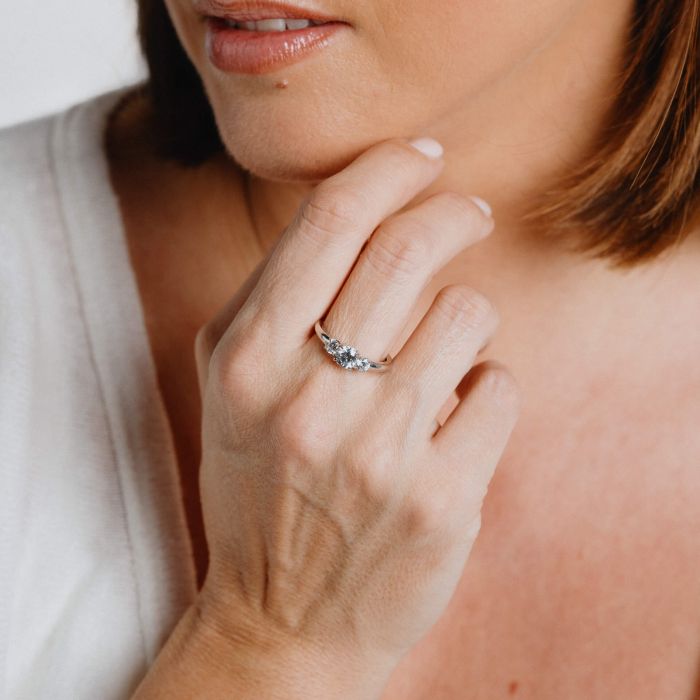 Diamonfire Claw Set Trilogy Ring