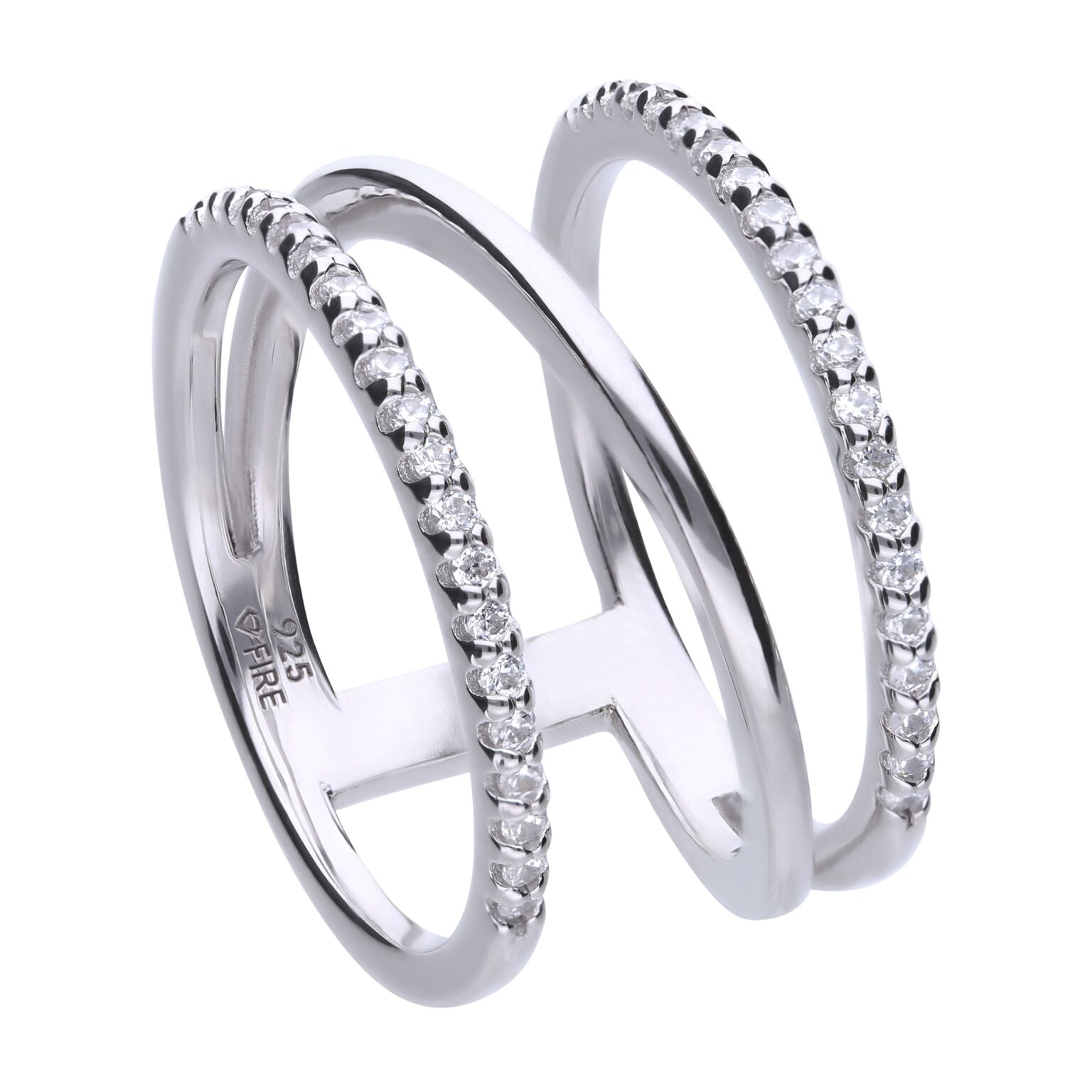 Diamonfire Statement Triple Band Ring