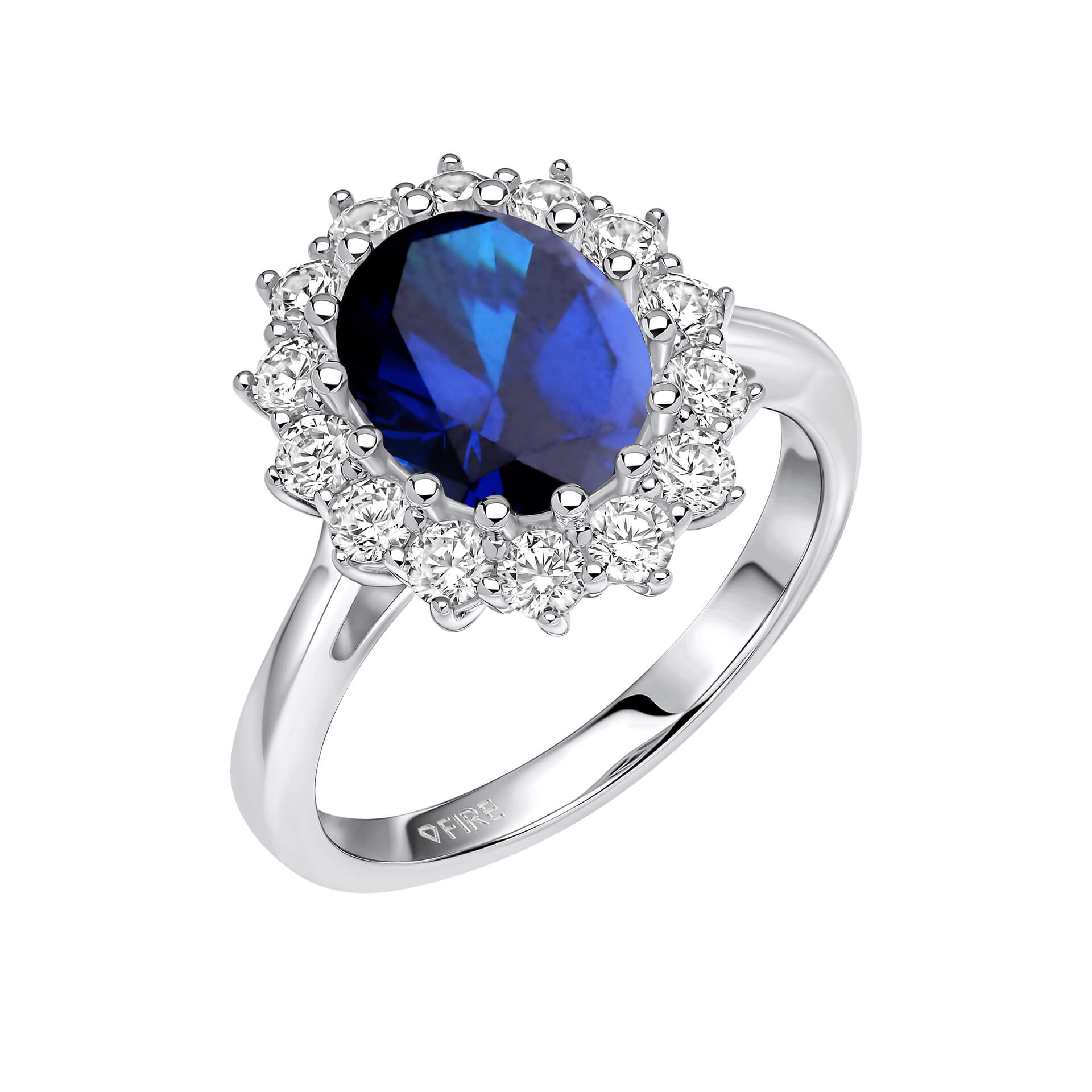 Diamonfire Oval Ring with Surround