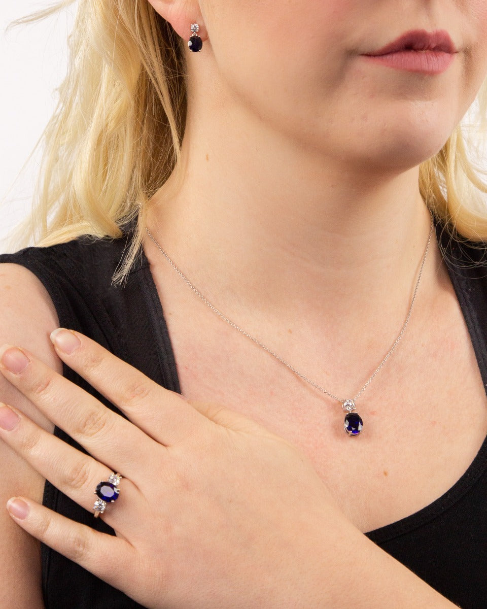 Diamonfire Oval Drop Earrings